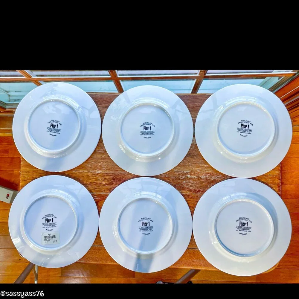 ▪️VTG▪️PIER 1▪️Set of 6 Porcelain 7.75 Inch 